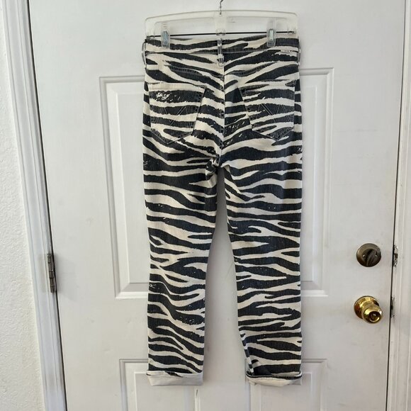 Mother Woman's The Mid-Rise Dazzler Zebra Print Ankle Jeans Sz 28 - Picture 13 of 13